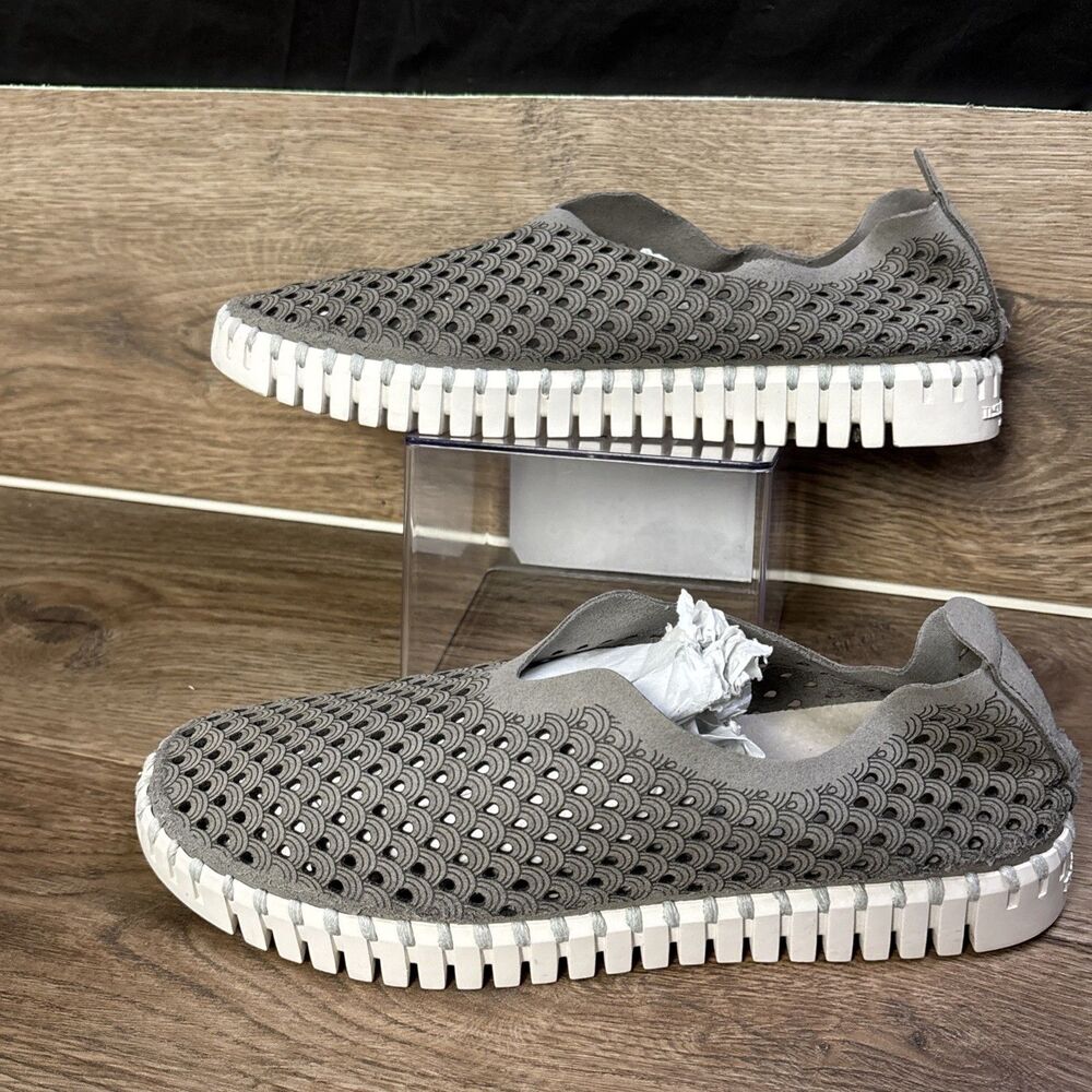 Ilse Jacobson Tulip Double Stack Latte Slip-On Shoes Gray Size 38